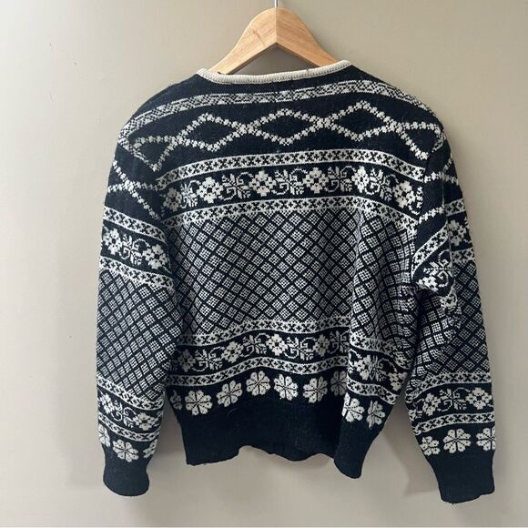 Gap vintage 100 % wool cropped fair isle sweater M - Picture 4 of 6